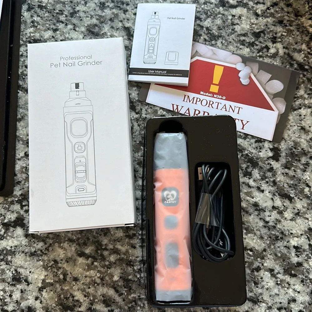 Casfuy Dog Nail Grinder with 2 LED light NWOT